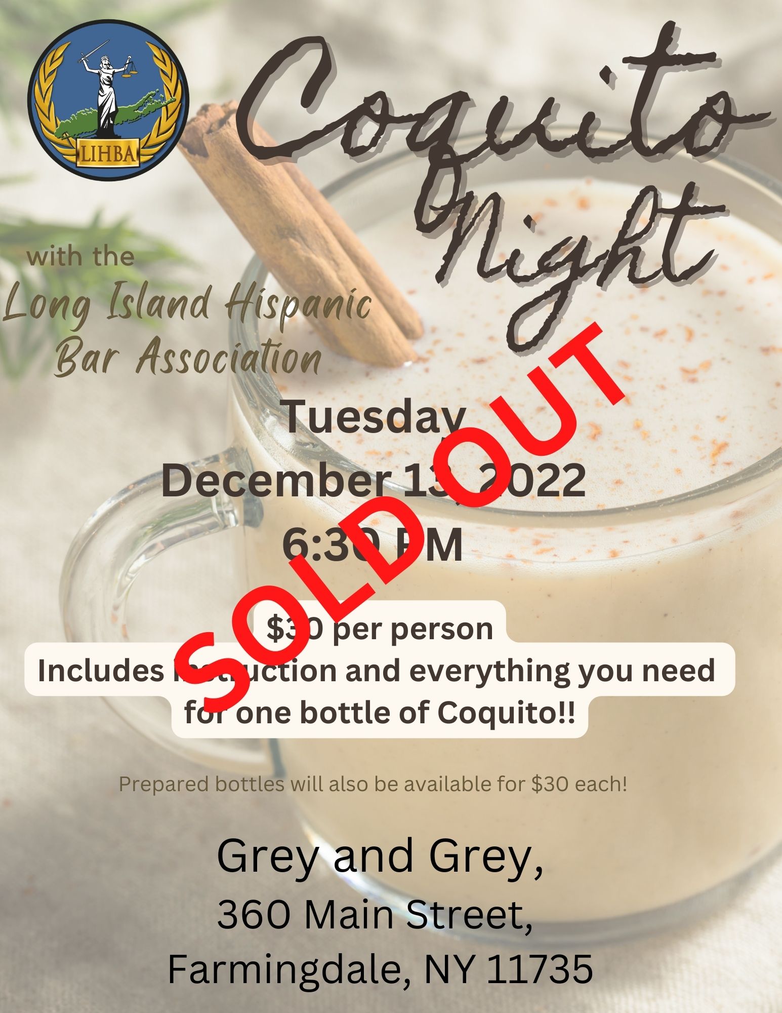 Coquito night Sold out