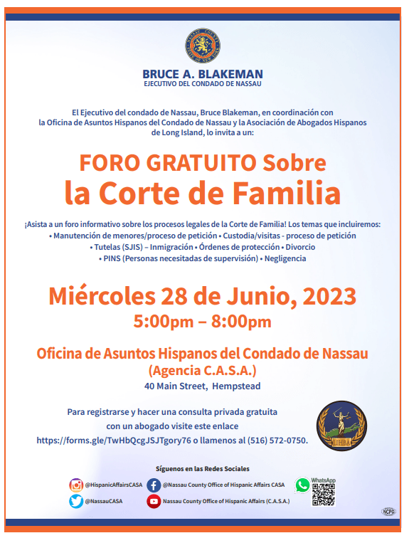 Family Rights forum flyer spanish